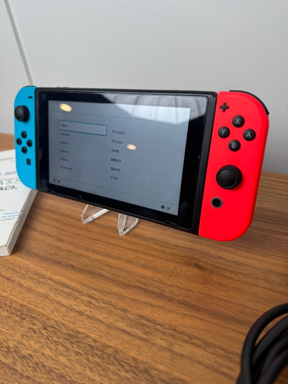 Nintendo Switch console, 64GB SD card, dock and accessories
